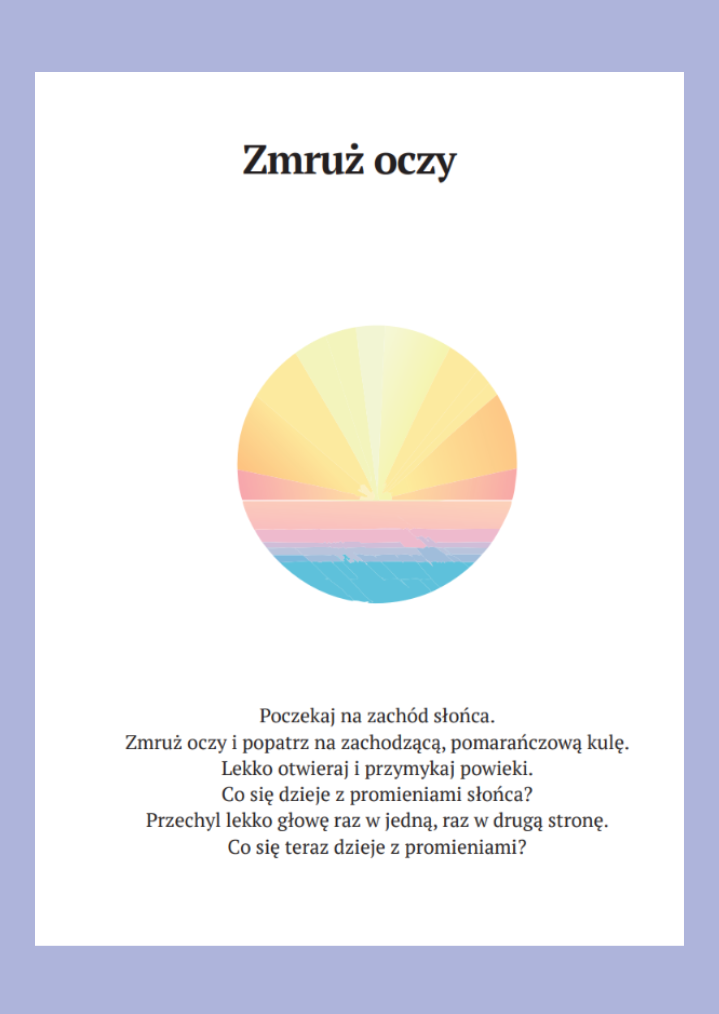 Przykładowa karta obserwacji "Zmruż oczy"