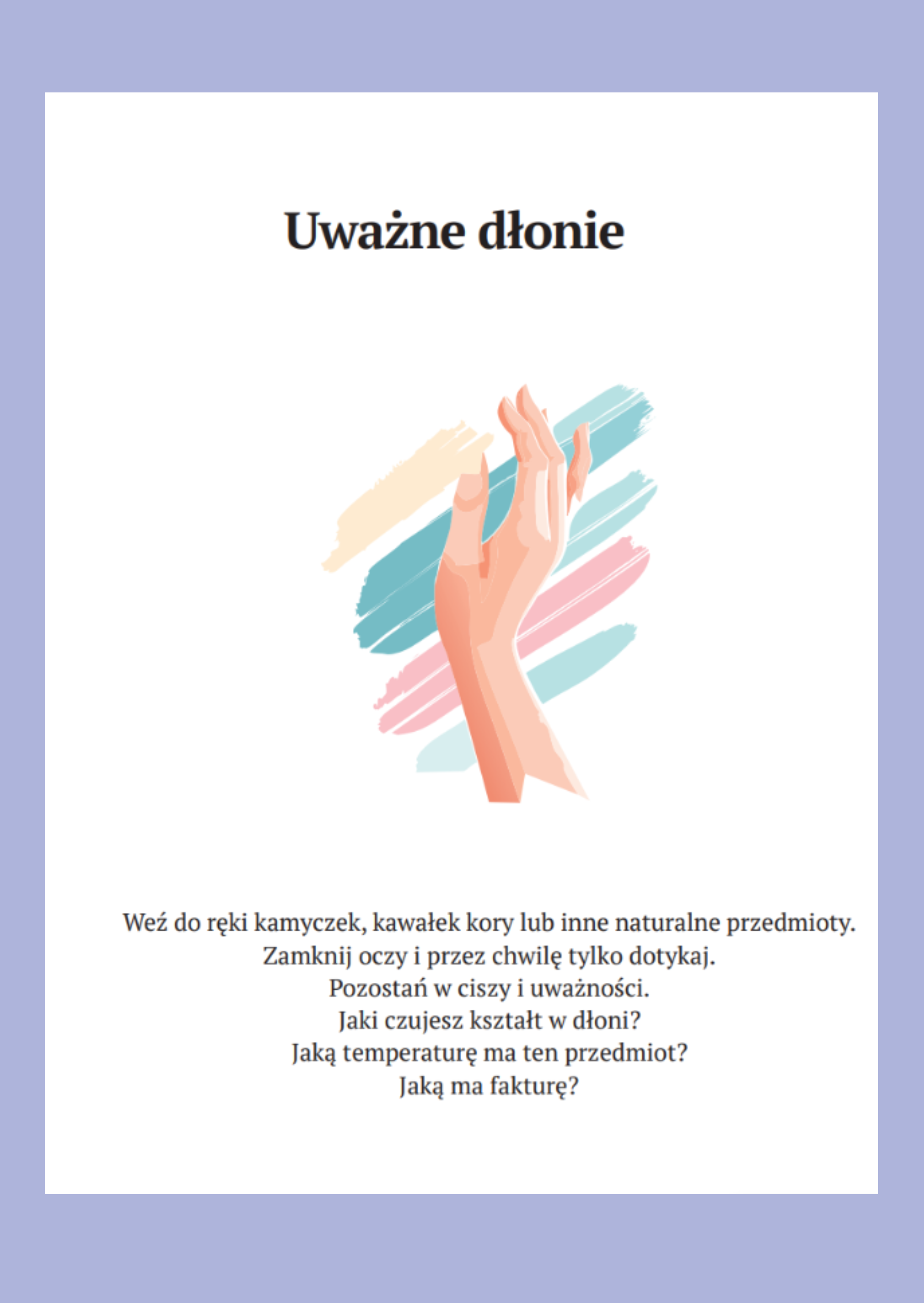 Przykładowa karta obserwacji "Uważne dłonie"